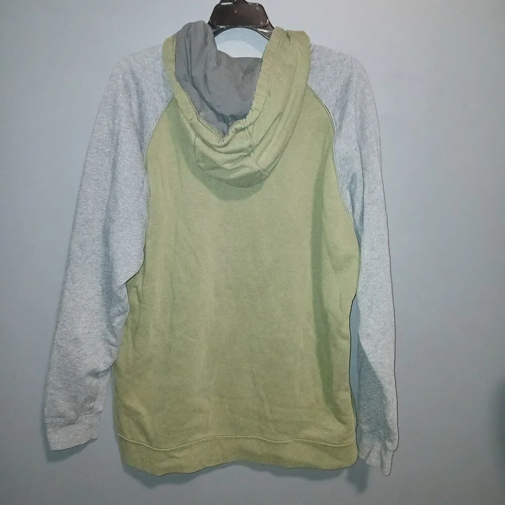Men's Columbia Pullover Hooded Sweatshirt Large Green Gray Hoodie - Picture 5 of 6